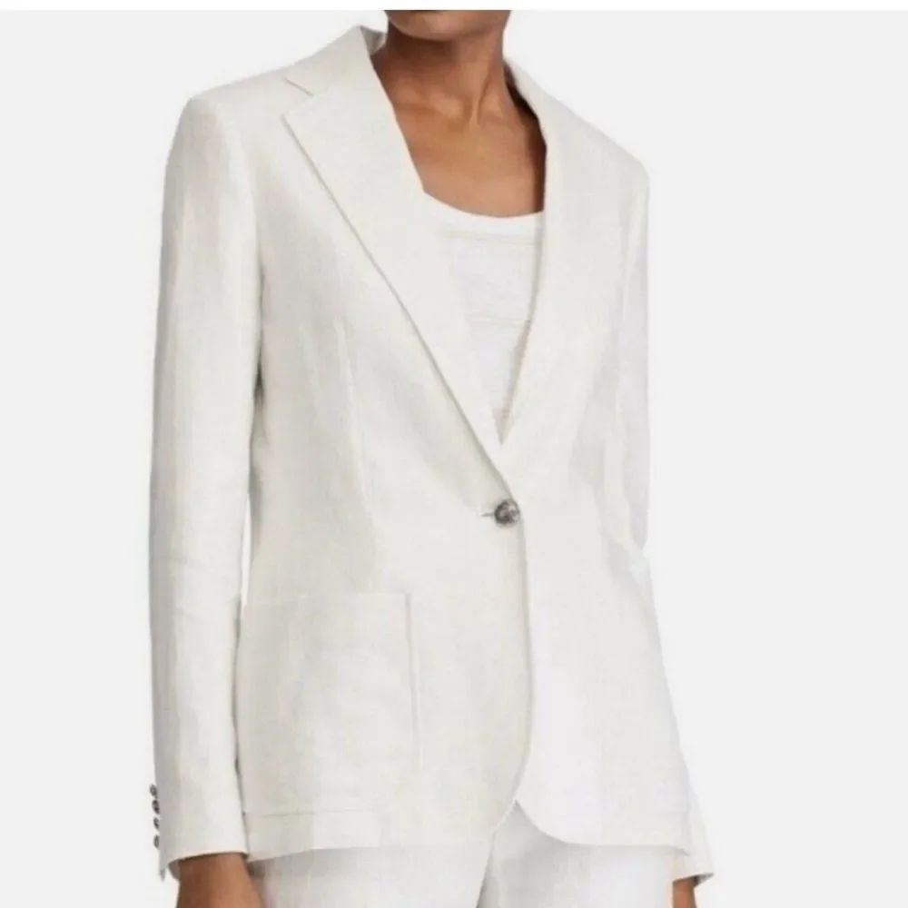 Lauren Ralph Lauren White One Button Blazer Jacket Size 16W
